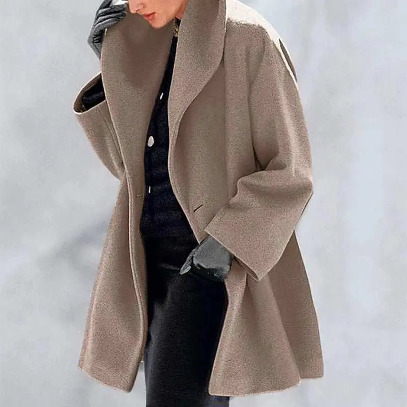 Women's Trendy Clothes Multi - color Round Neck Loose Sweater Woolen Coat Solid Casual Coat For Autumn And Winter - AMIR BAGS INDIA PRIVATE LIMITED