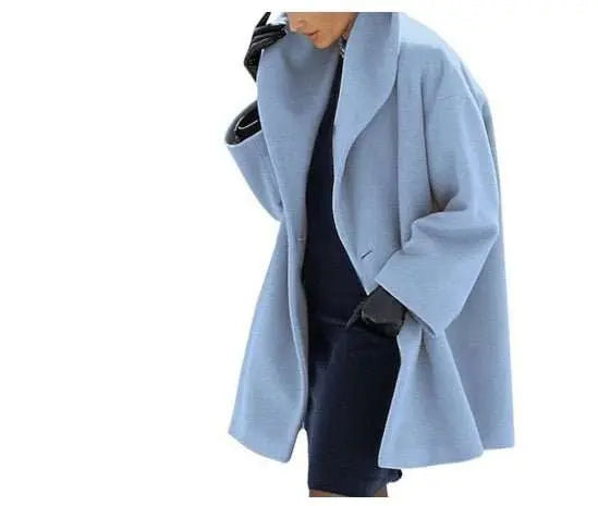 Women's Trendy Clothes Multi - color Round Neck Loose Sweater Woolen Coat Solid Casual Coat For Autumn And Winter - AMIR BAGS INDIA PRIVATE LIMITED
