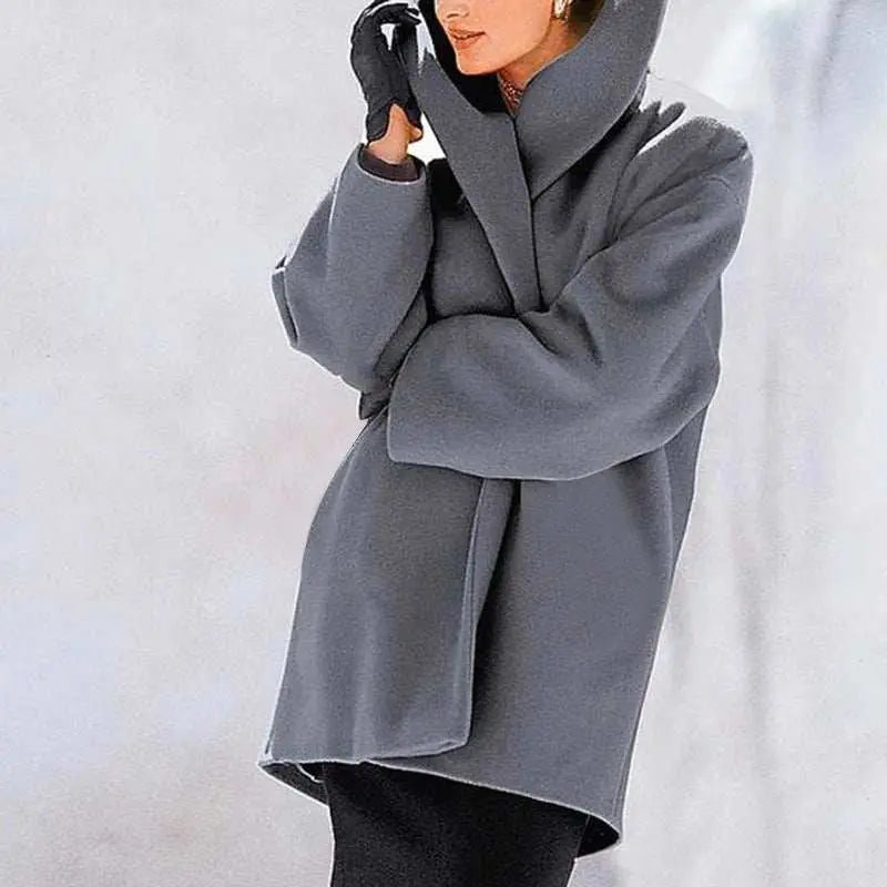 Women's Trendy Clothes Multi - color Round Neck Loose Sweater Woolen Coat Solid Casual Coat For Autumn And Winter - AMIR BAGS INDIA PRIVATE LIMITED