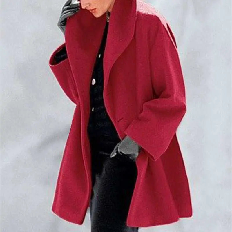 Women's Trendy Clothes Multi - color Round Neck Loose Sweater Woolen Coat Solid Casual Coat For Autumn And Winter - AMIR BAGS INDIA PRIVATE LIMITED