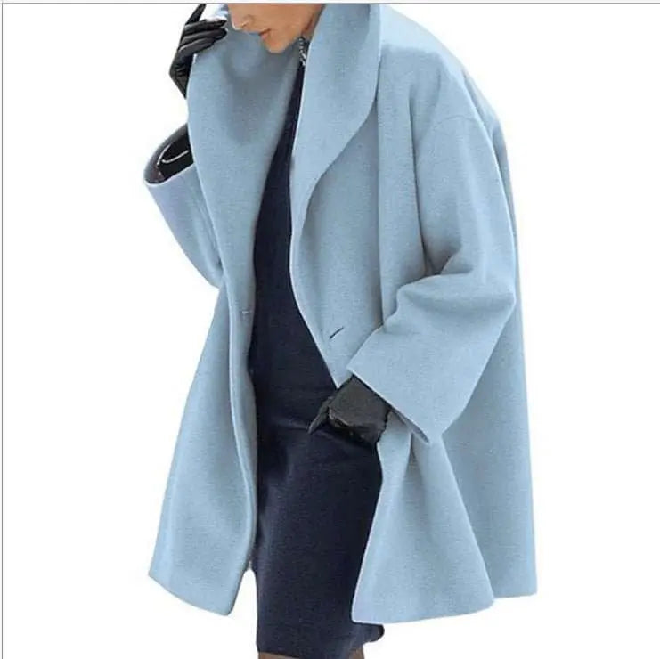 Women's Trendy Clothes Multi - color Round Neck Loose Sweater Woolen Coat Solid Casual Coat For Autumn And Winter - AMIR BAGS INDIA PRIVATE LIMITED