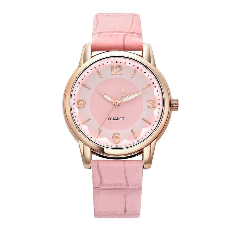 Women's Two - tone Dial Belt Quartz Watch - AMIR BAGS INDIA PRIVATE LIMITED