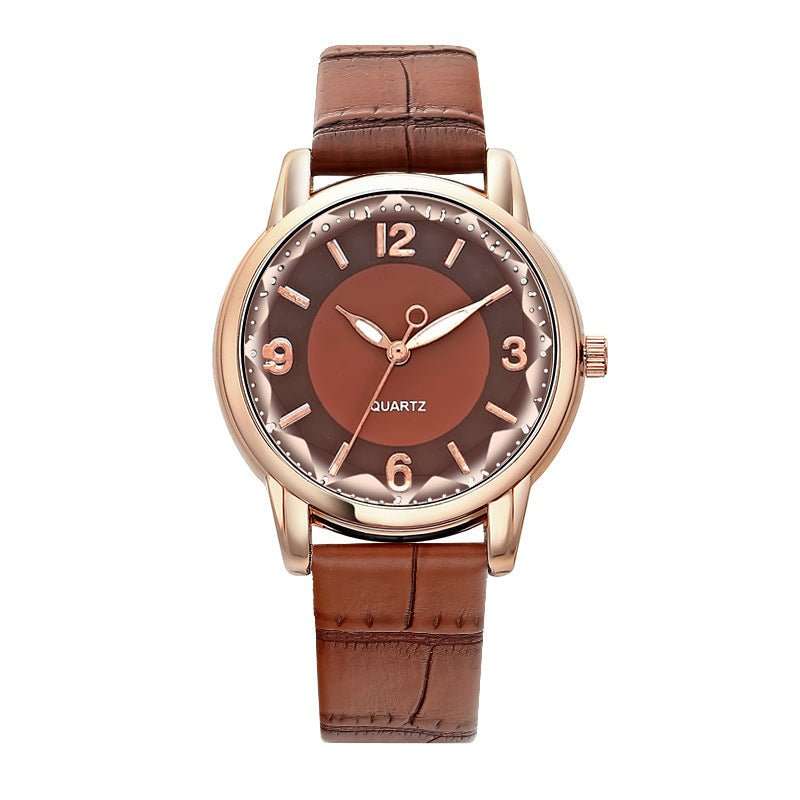 Women's Two - tone Dial Belt Quartz Watch - AMIR BAGS INDIA PRIVATE LIMITED