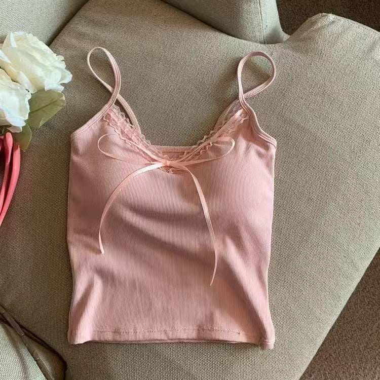 Women's V - neck Bowknot Camisole - AMIR BAGS INDIA PRIVATE LIMITED