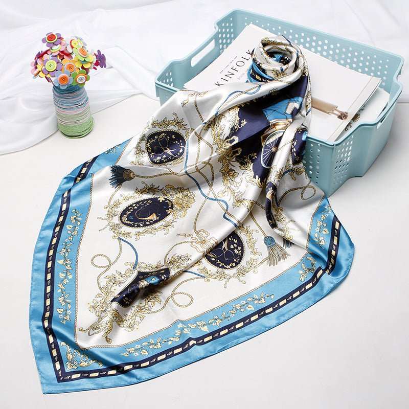 Women's Vintage Printed Silk Scarf - AMIR BAGS INDIA PRIVATE LIMITED