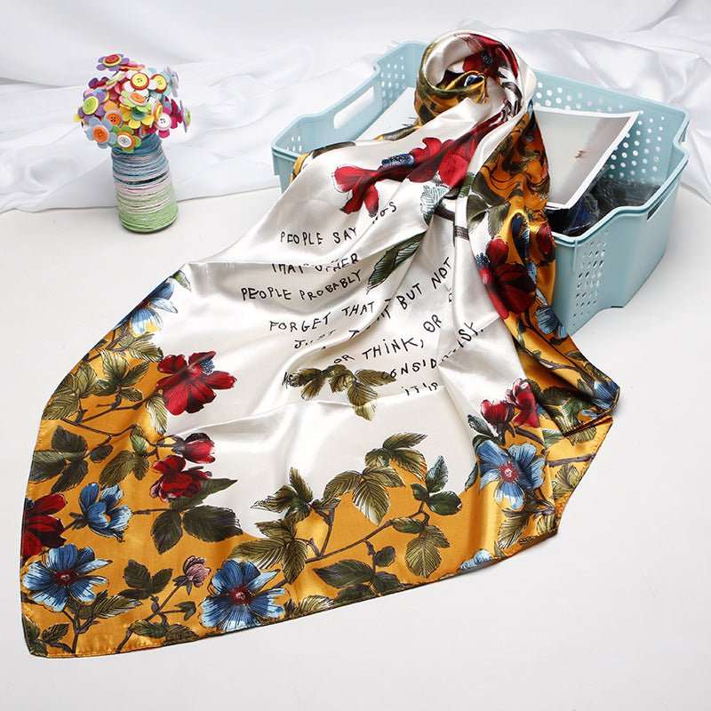 Women's Vintage Printed Silk Scarf - AMIR BAGS INDIA PRIVATE LIMITED