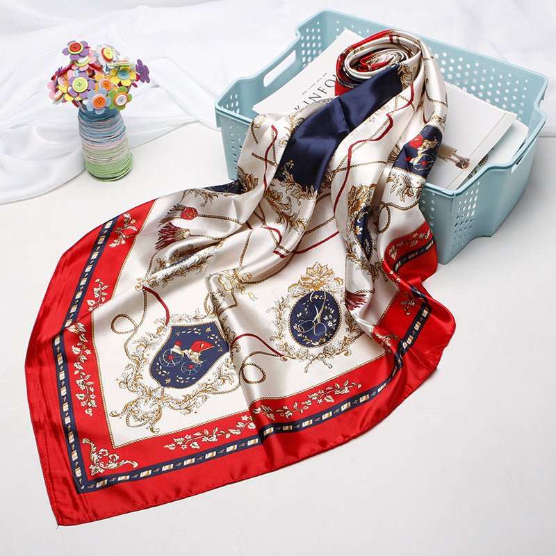 Women's Vintage Printed Silk Scarf - AMIR BAGS INDIA PRIVATE LIMITED