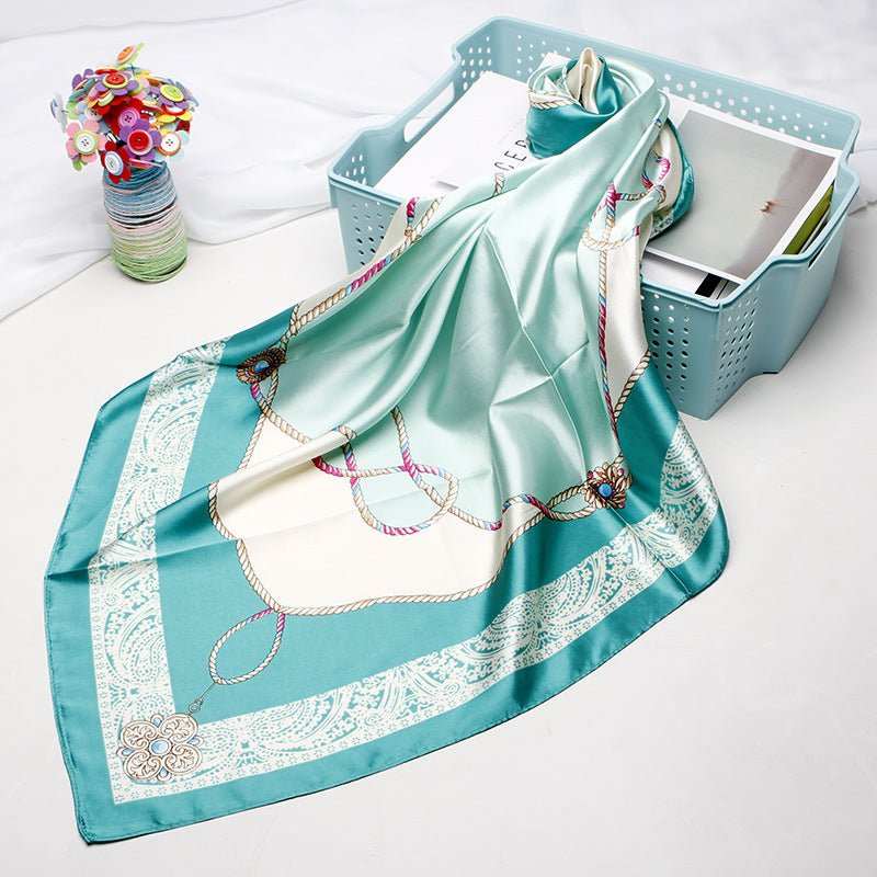 Women's Vintage Printed Silk Scarf - AMIR BAGS INDIA PRIVATE LIMITED
