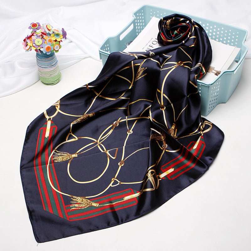 Women's Vintage Printed Silk Scarf - AMIR BAGS INDIA PRIVATE LIMITED