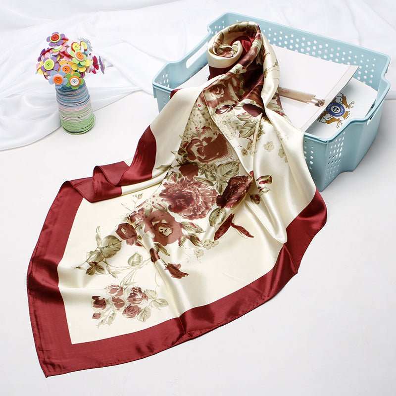 Women's Vintage Printed Silk Scarf - AMIR BAGS INDIA PRIVATE LIMITED