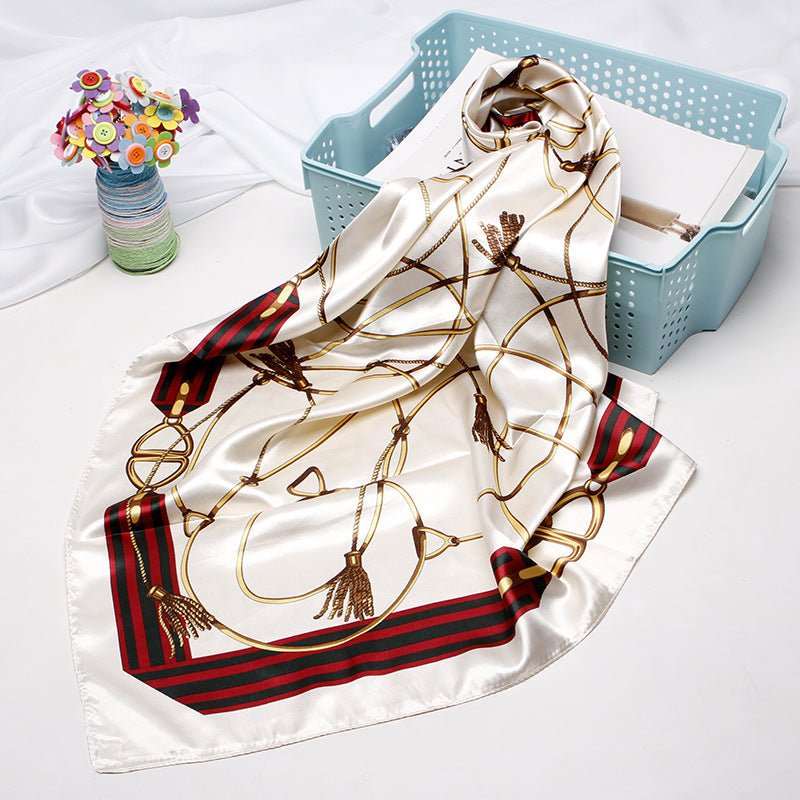 Women's Vintage Printed Silk Scarf - AMIR BAGS INDIA PRIVATE LIMITED