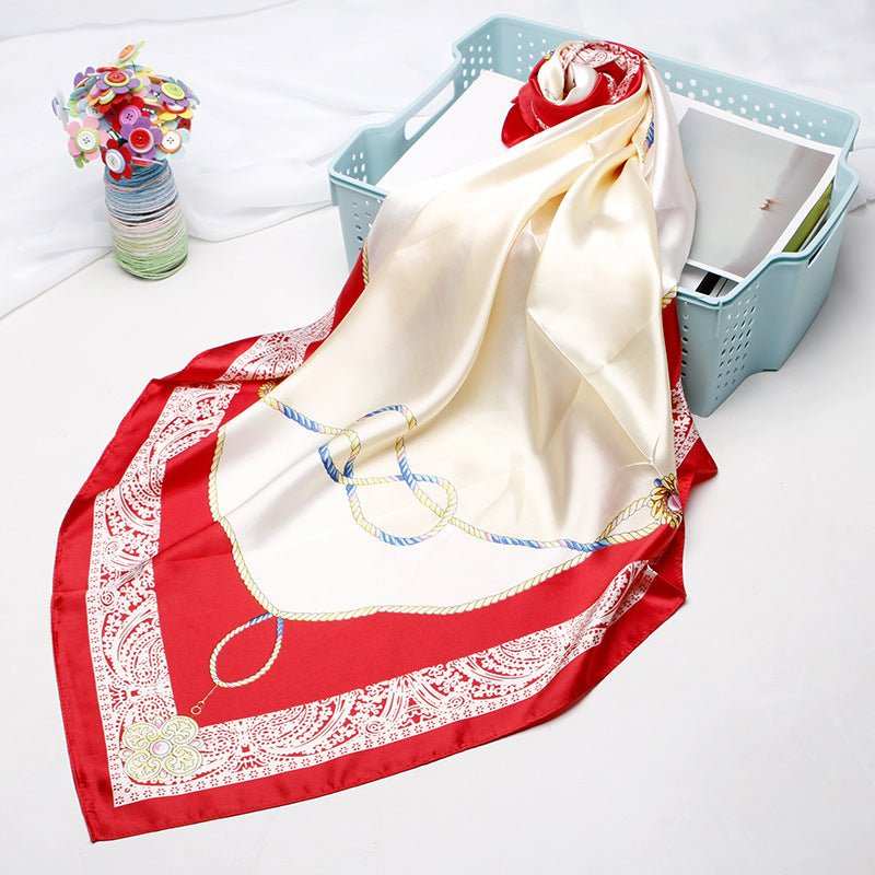 Women's Vintage Printed Silk Scarf - AMIR BAGS INDIA PRIVATE LIMITED