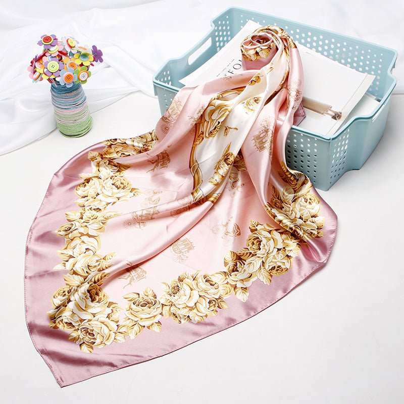 Women's Vintage Printed Silk Scarf - AMIR BAGS INDIA PRIVATE LIMITED