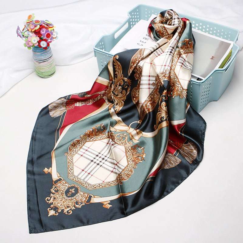 Women's Vintage Printed Silk Scarf - AMIR BAGS INDIA PRIVATE LIMITED