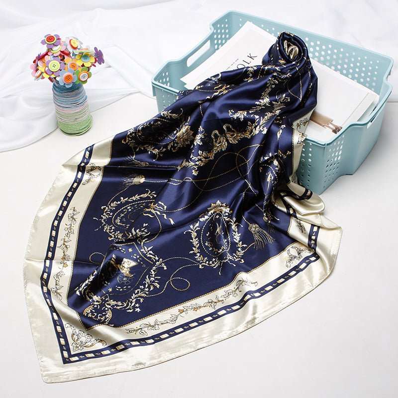 Women's Vintage Printed Silk Scarf - AMIR BAGS INDIA PRIVATE LIMITED
