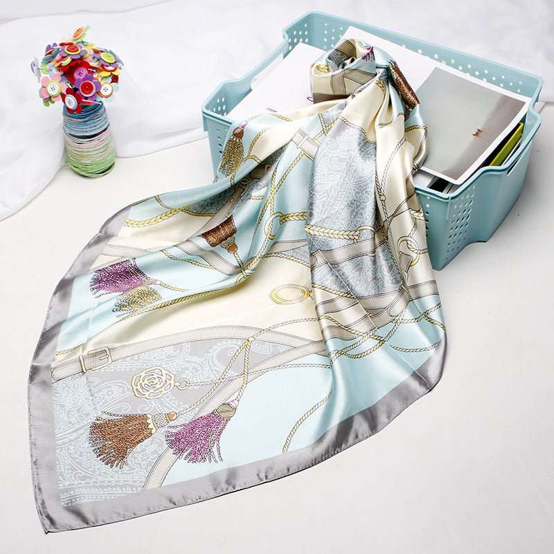 Women's Vintage Printed Silk Scarf - AMIR BAGS INDIA PRIVATE LIMITED