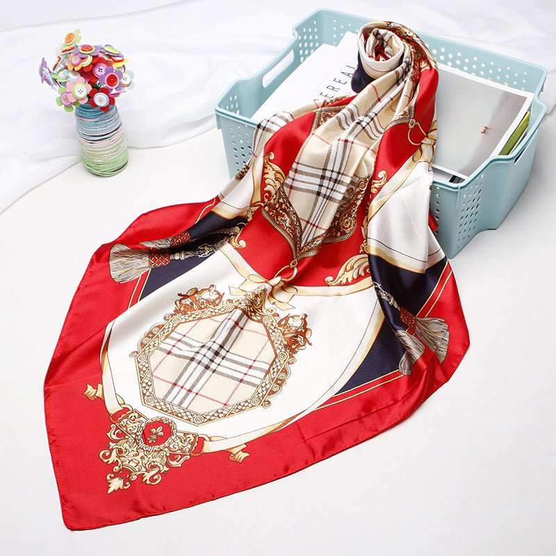 Women's Vintage Printed Silk Scarf - AMIR BAGS INDIA PRIVATE LIMITED