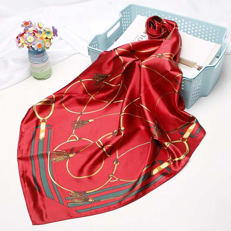 Women's Vintage Printed Silk Scarf - AMIR BAGS INDIA PRIVATE LIMITED