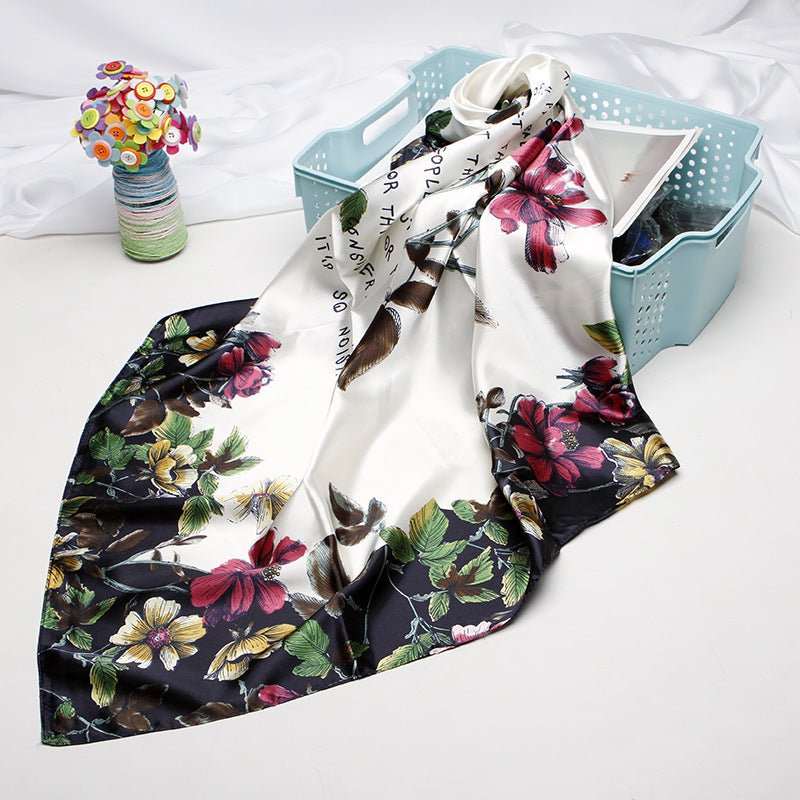 Women's Vintage Printed Silk Scarf - AMIR BAGS INDIA PRIVATE LIMITED