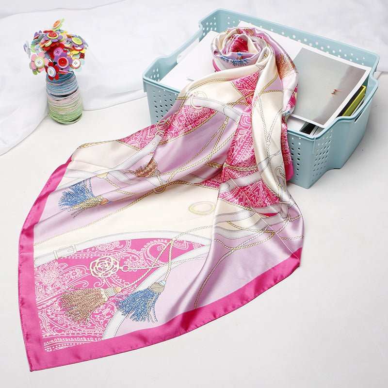 Women's Vintage Printed Silk Scarf - AMIR BAGS INDIA PRIVATE LIMITED
