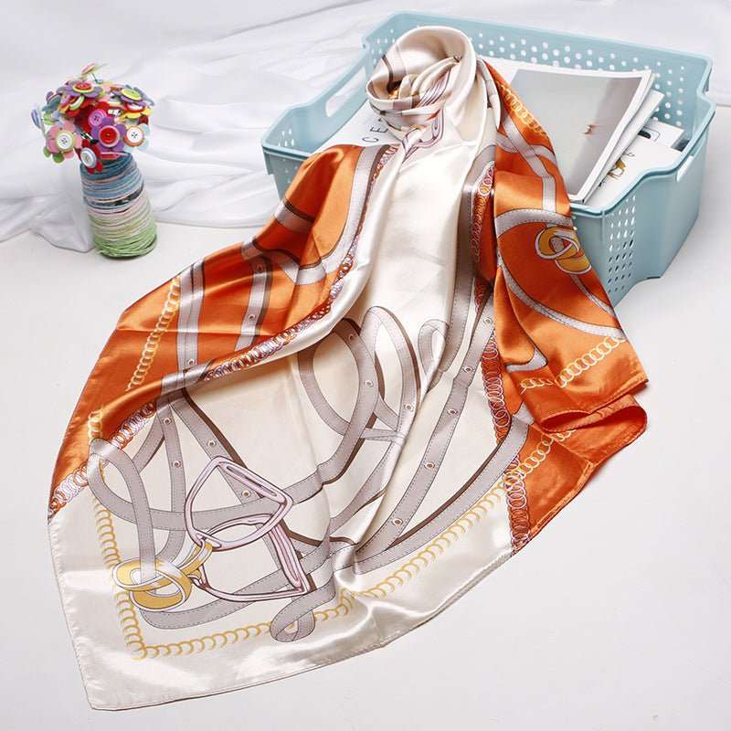 Women's Vintage Printed Silk Scarf - AMIR BAGS INDIA PRIVATE LIMITED