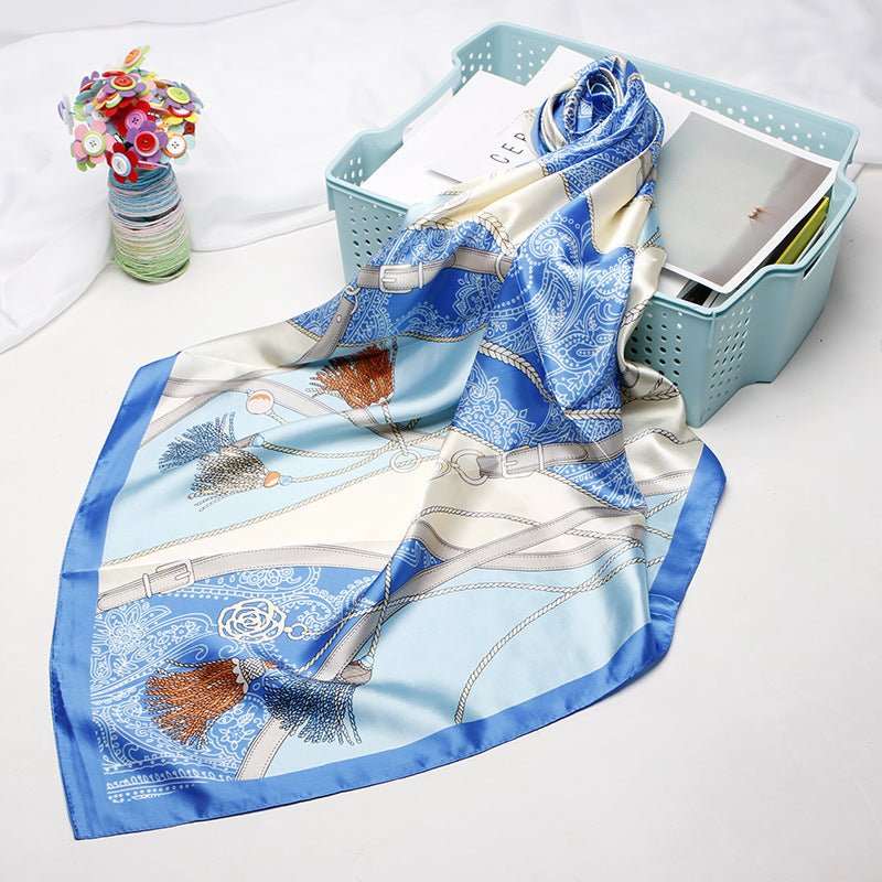 Women's Vintage Printed Silk Scarf - AMIR BAGS INDIA PRIVATE LIMITED