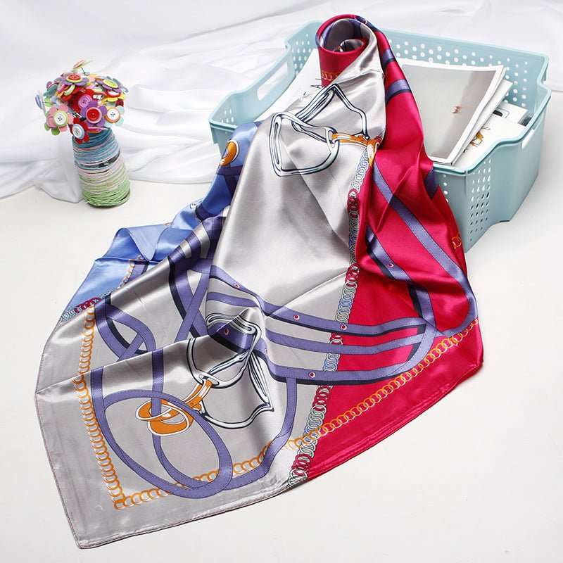 Women's Vintage Printed Silk Scarf - AMIR BAGS INDIA PRIVATE LIMITED