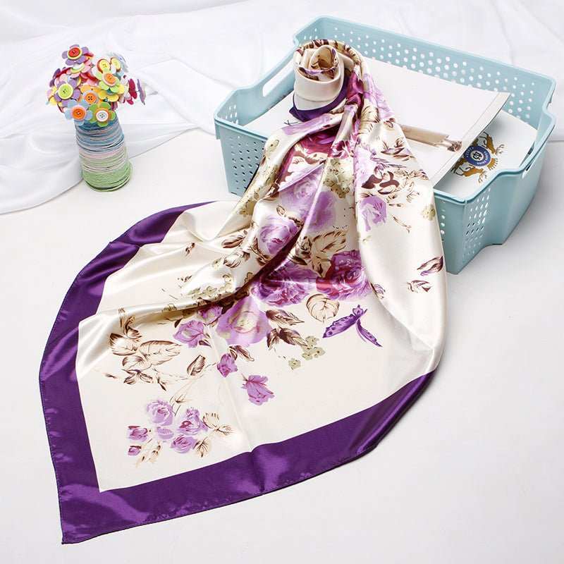 Women's Vintage Printed Silk Scarf - AMIR BAGS INDIA PRIVATE LIMITED