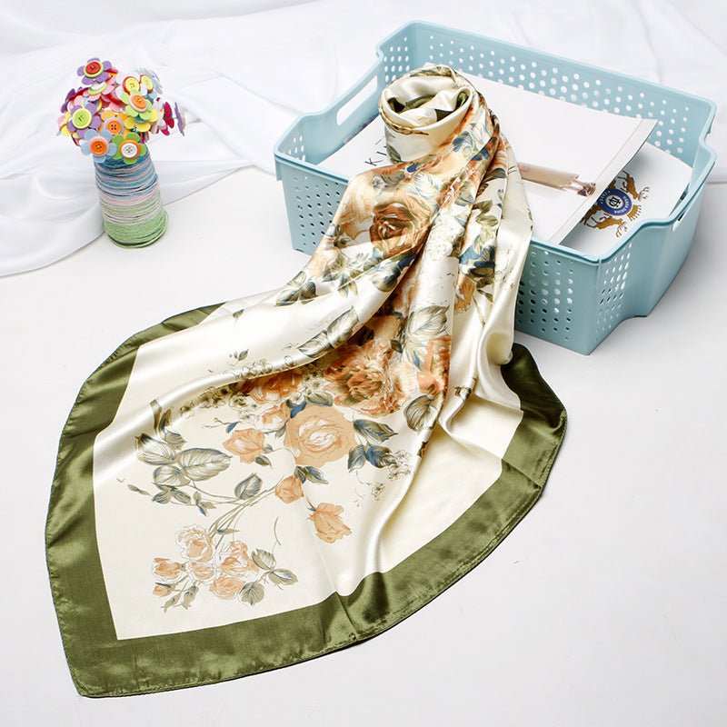 Women's Vintage Printed Silk Scarf - AMIR BAGS INDIA PRIVATE LIMITED