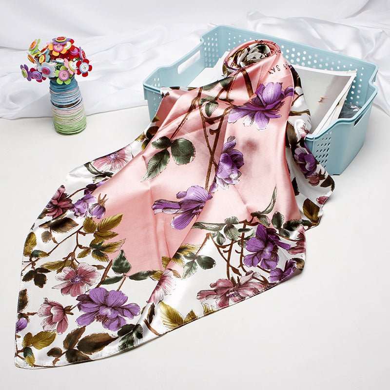 Women's Vintage Printed Silk Scarf - AMIR BAGS INDIA PRIVATE LIMITED