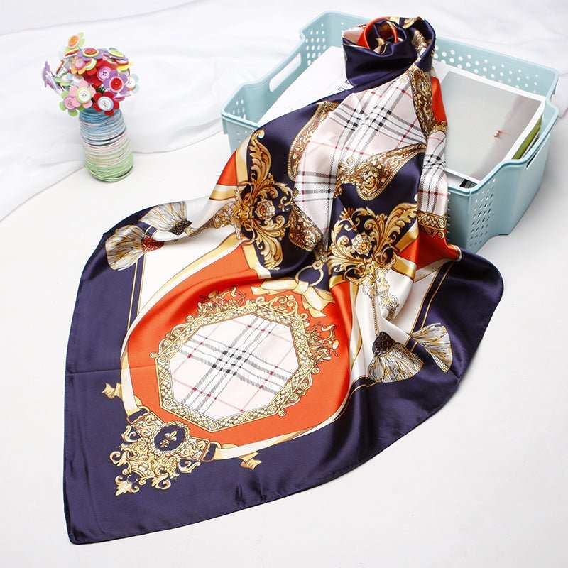 Women's Vintage Printed Silk Scarf - AMIR BAGS INDIA PRIVATE LIMITED