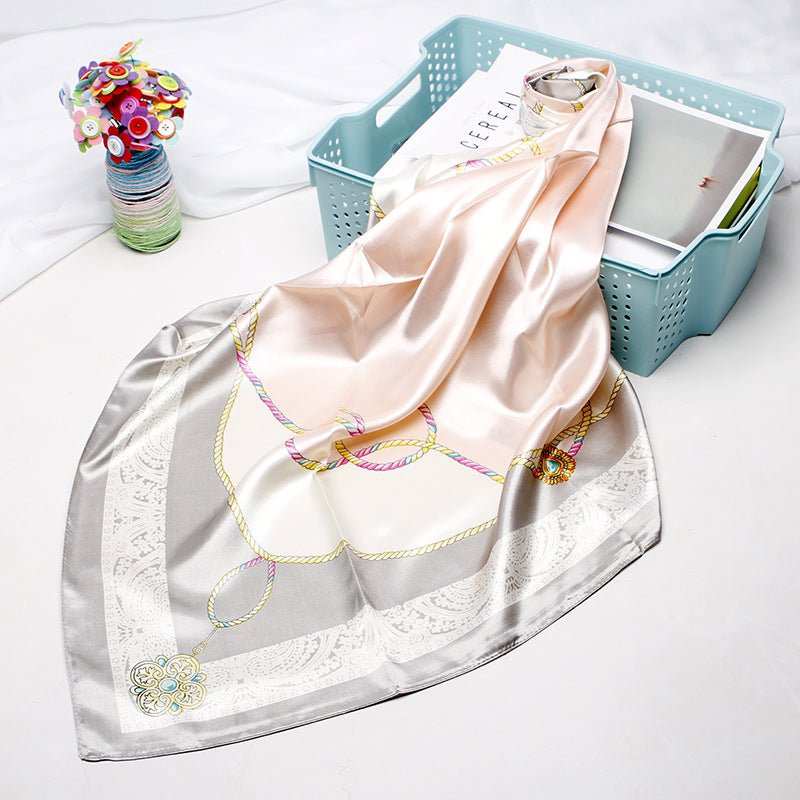 Women's Vintage Printed Silk Scarf - AMIR BAGS INDIA PRIVATE LIMITED