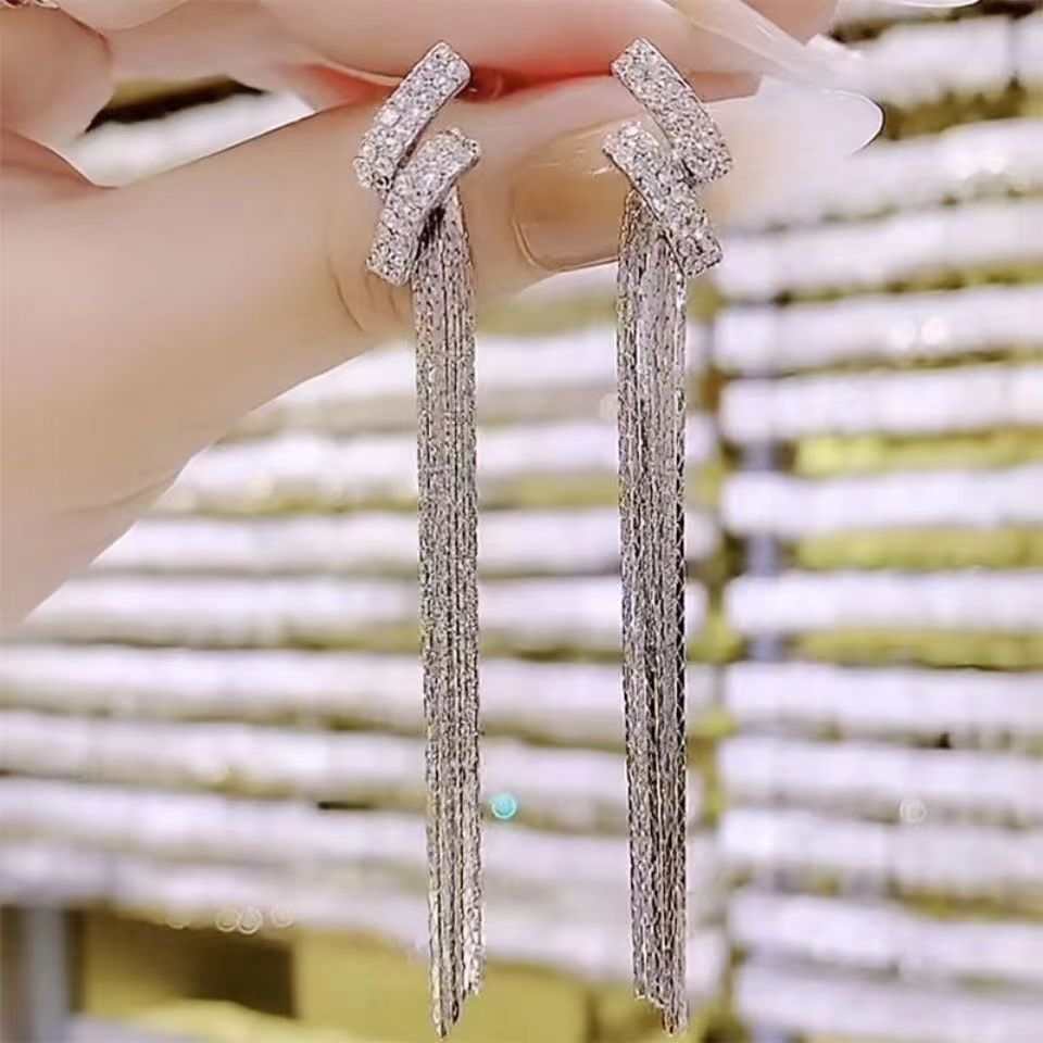 XINGX Water Drop Tassel Earrings Earrings Simple - AMIR BAGS INDIA PRIVATE LIMITED