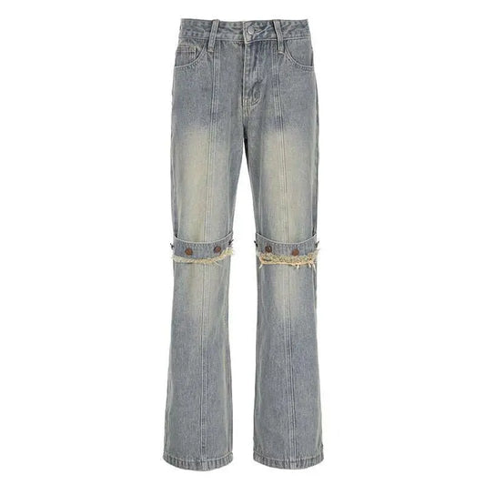 Y2k Baggy Wide Leg Jeans Women Vintage Streetwear Washed Denim Pants Grunge Basic Slouchy Trousers - AMIR BAGS INDIA PRIVATE LIMITED