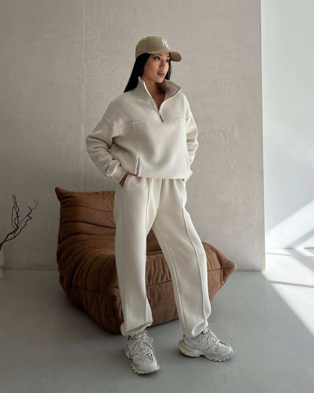 Y2K Winter Jogging Women Two Piece Set Female Zipper Coat Casual Pants Tracksuit Autumn Jacket Fashion Contrast Sport Wear Set - AMIR BAGS INDIA PRIVATE LIMITED