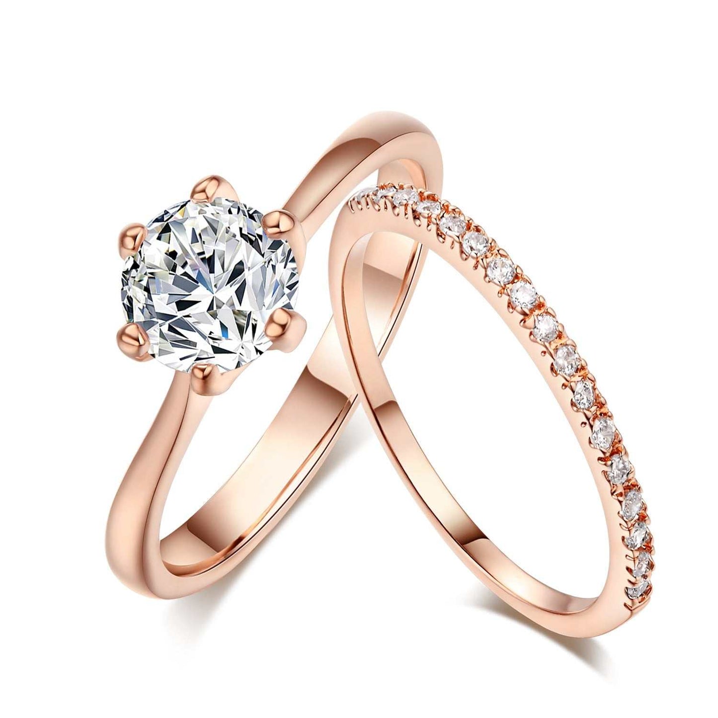 Zircon Micro Set Gold Plated Six Claw Ring - AMIR BAGS INDIA PRIVATE LIMITED
