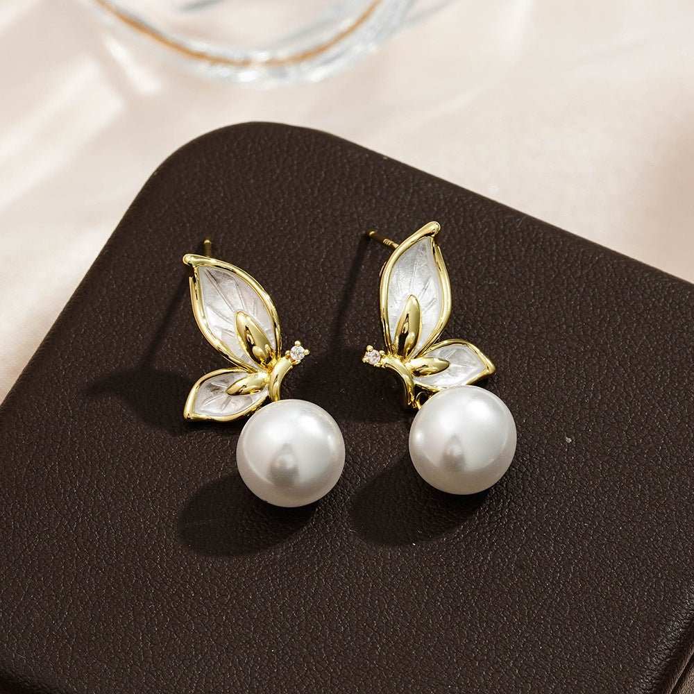 Zircon Painting Oil Butterfly Earrings For Women - AMIR BAGS INDIA PRIVATE LIMITED