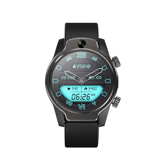 Black S08 Smartwatch IP68 with dual 8MP cameras, heart rate monitor, and 1.69-inch touchscreen display.