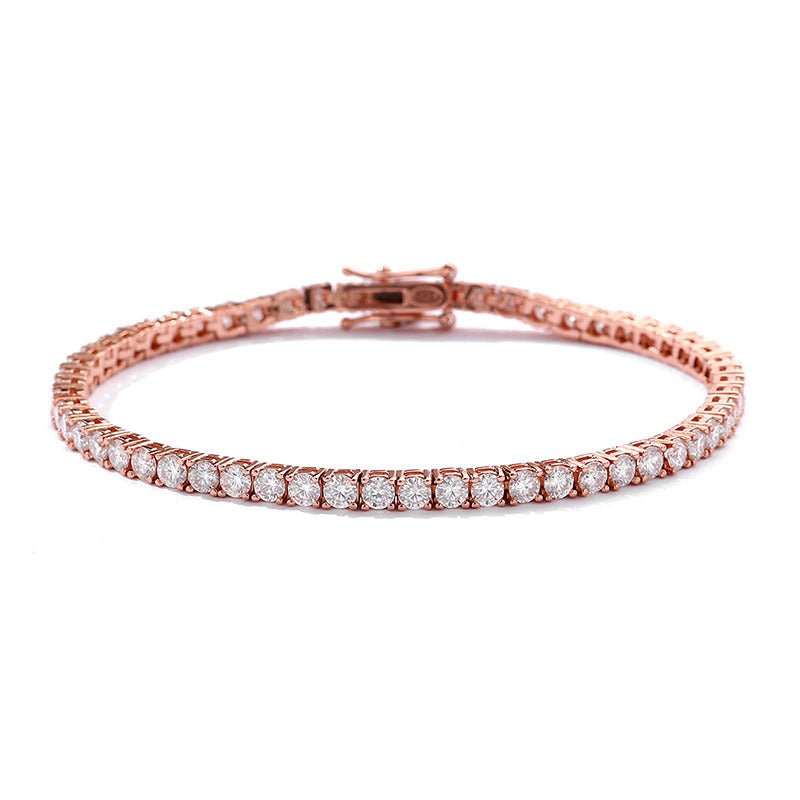 10 Points Moissanite Bracelet Tennis Chain S925 Sterling Silver - AMIR BAGS INDIA PRIVATE LIMITED
