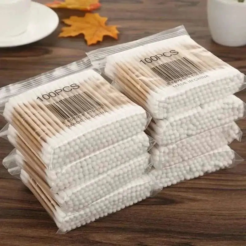 100pcs Per Pack, 5 Packs, Double - ended Cotton Swabs, Baby Cotton Swabs, Ear Cleaning Sticks, Healthy Cleaning Tools - AMIR BAGS INDIA PRIVATE LIMITED