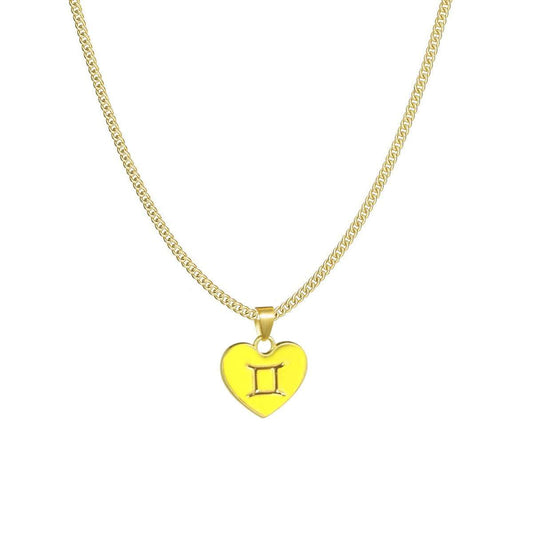 12 Constellation Love Necklace Ins Personalized Heart - shaped Necklace Clavicle Chain Fashion Jewelry For Women Valentine's Day - AMIR BAGS INDIA PRIVATE LIMITED