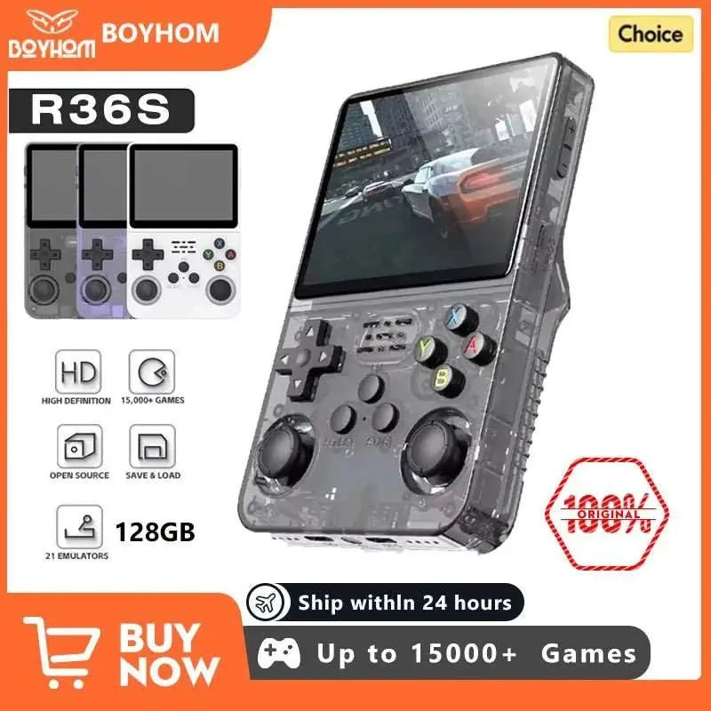 128GB/64GB R36S Retro Handheld Video Game Console Linux System 3.5 Inch IPS Screen Portable Pocket Video Player Games Boy Gift - AMIR BAGS INDIA PRIVATE LIMITED