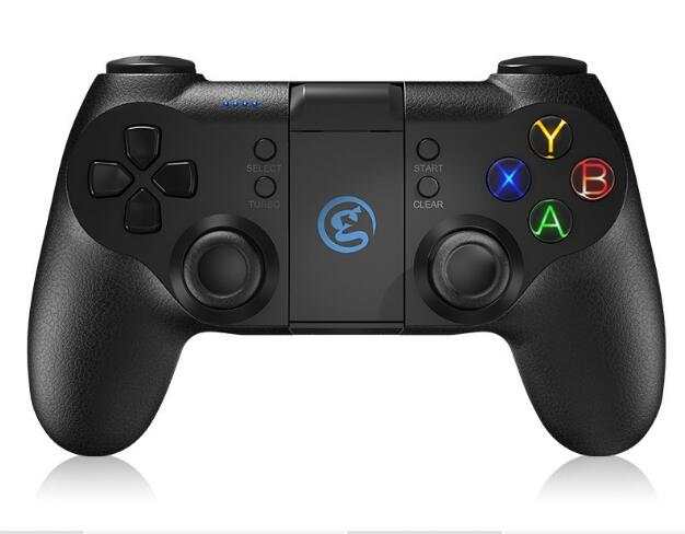 Rechargeable smartphone gamepad with vibration, Bluetooth and wired connection, compatible with Android, iOS, PC, and PS3.