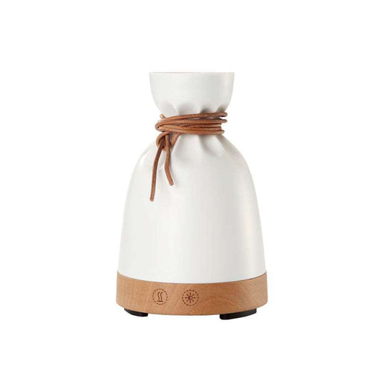 wood aromatherapy desk lamp humidifier with quiet ultrasonic technology and minimalist design