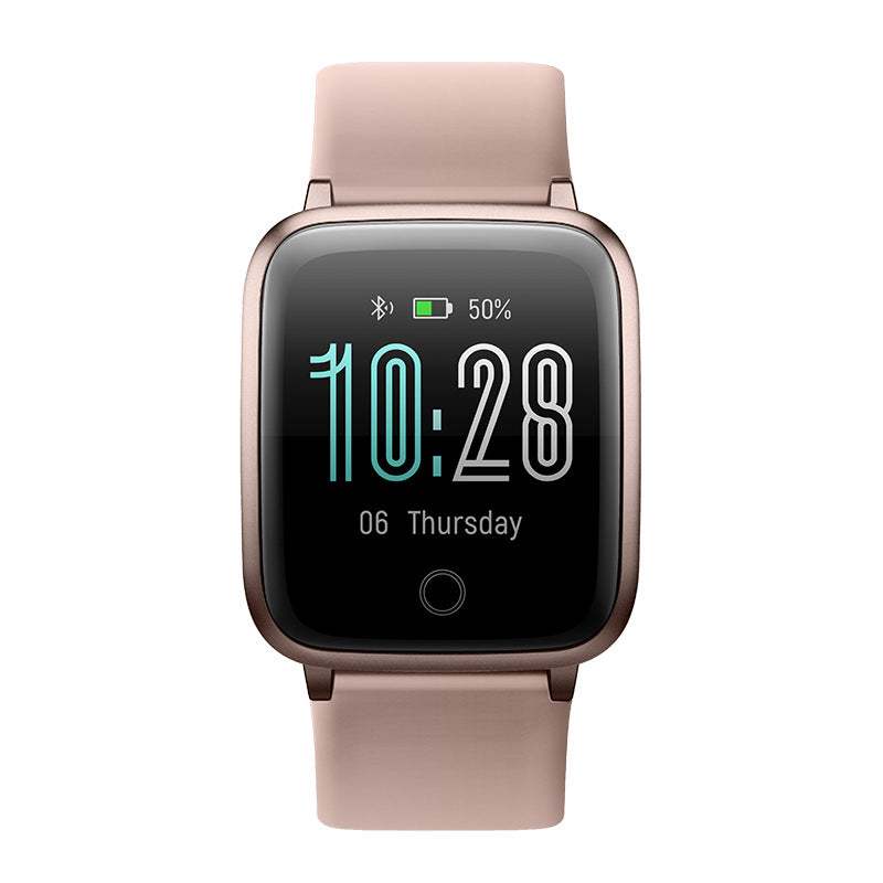 pink smartwatch heart rate monitor with pedometer and touch screen wristband