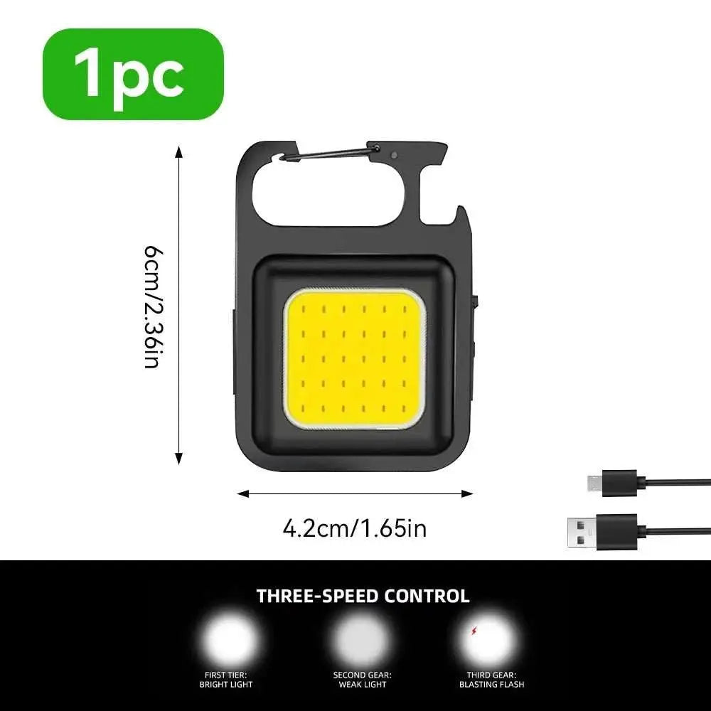 1pc/2pcs COB Keychain Work Light Flashlight Keychain Light Emergency Light, Bottle Opener, Mini Flashlight With Magnetic Base - AMIR BAGS INDIA PRIVATE LIMITED