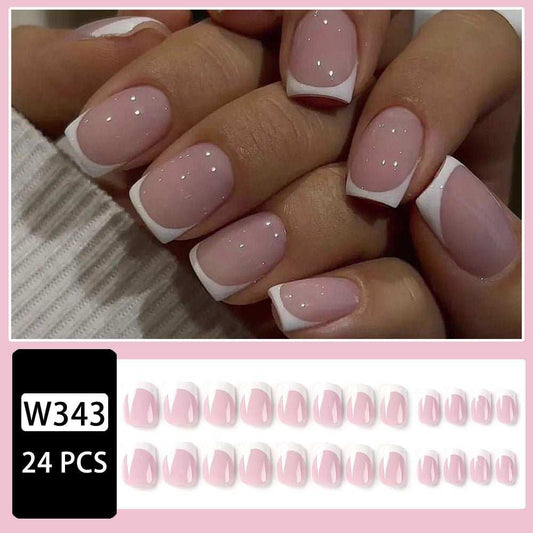24 Pieces Per Box White Fake Nails Cool To Wear - AMIR BAGS INDIA PRIVATE LIMITED