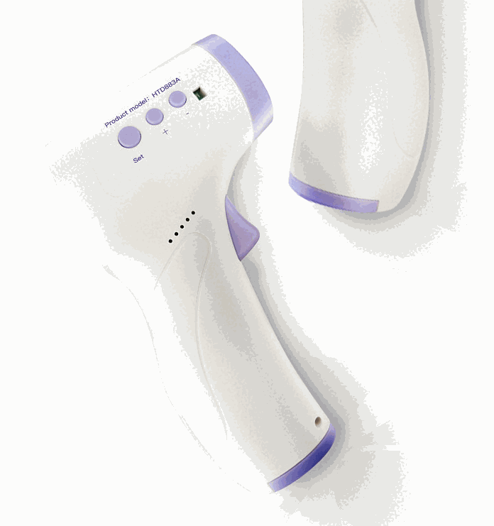 High-precision non-contact infrared temperature measuring gun with quick 0.5-second reading and ambient temperature compensation.
