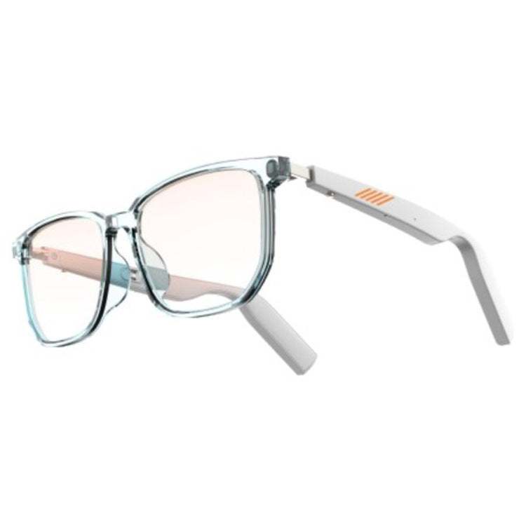 Transparent frame smart Bluetooth glasses with Qualcomm chip and magnetic charging ear hook design