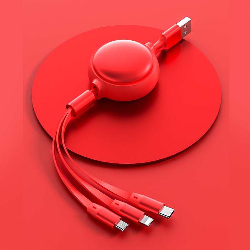 3 In1 USB Cable Micro USB Type C Cable 3 In 1 2.4A Retractable USB C Charging Cable - AMIR BAGS INDIA PRIVATE LIMITED